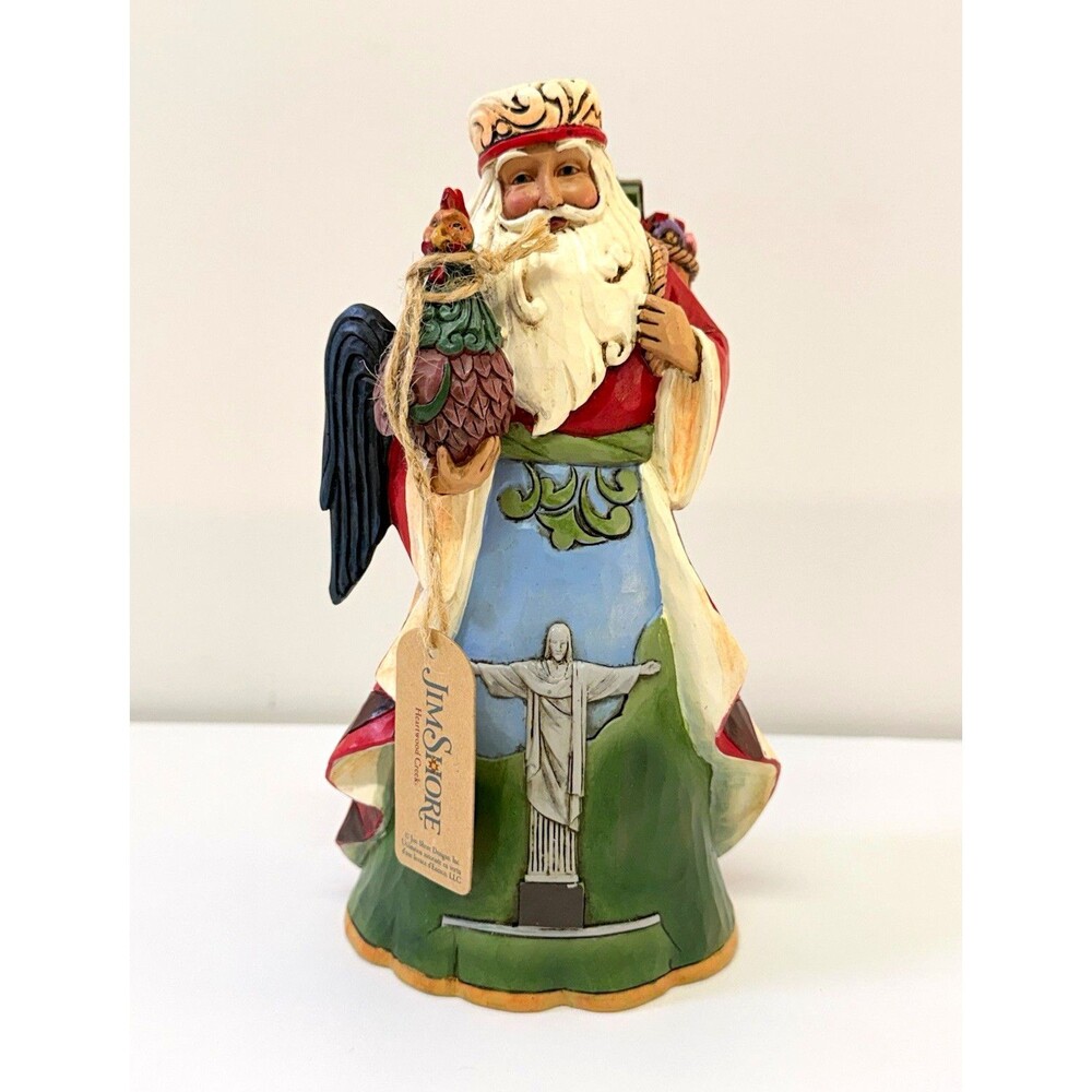 Jim Shore Santa Christmas Figurine Painted Resin 8 in Multicolor 3D Geometric